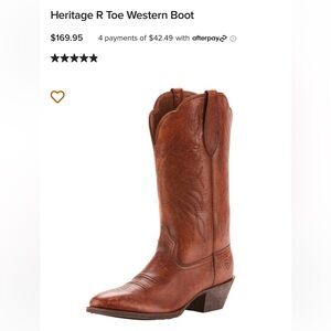 Women's Ariat Heritage R Toe Western Boot Brown #10025121 - size 9